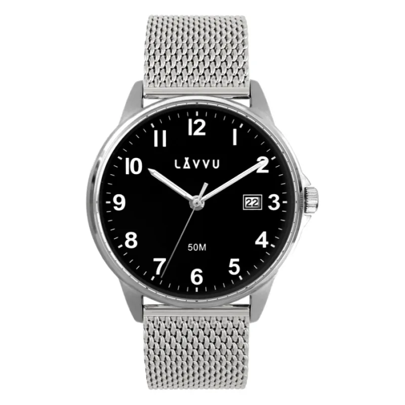 Strieborné hodinky GÖTEBORG MESH LAVVU LWM0116