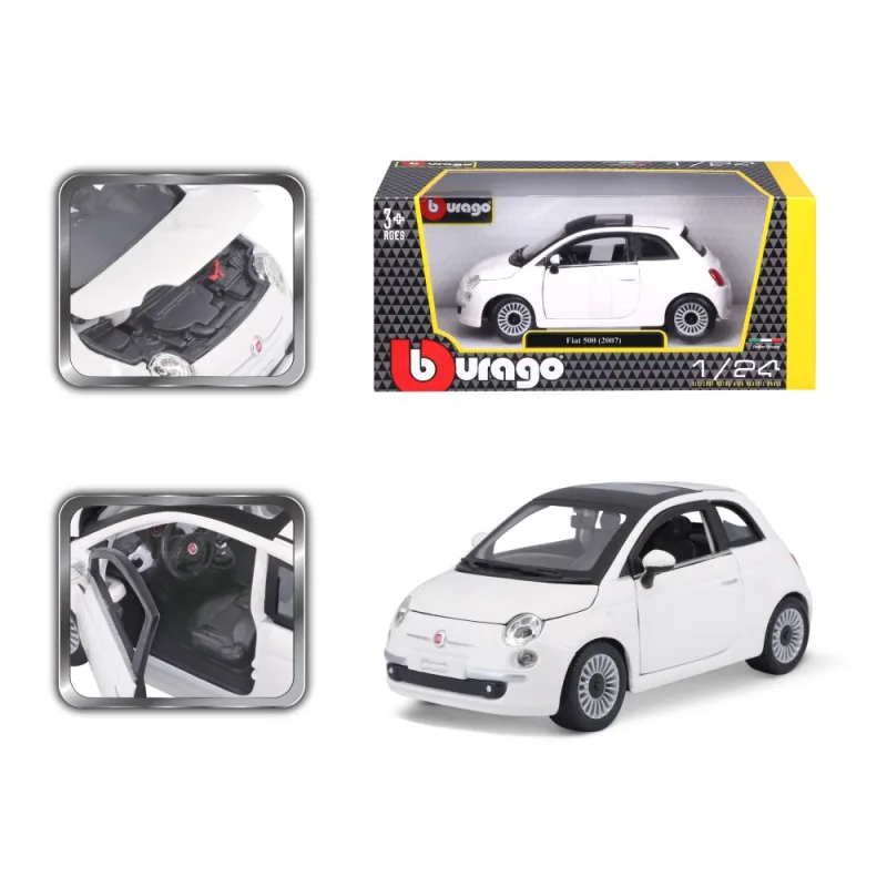 Bburago ORBICO Bburago 1:24 Fiat 500 (2007) Biela