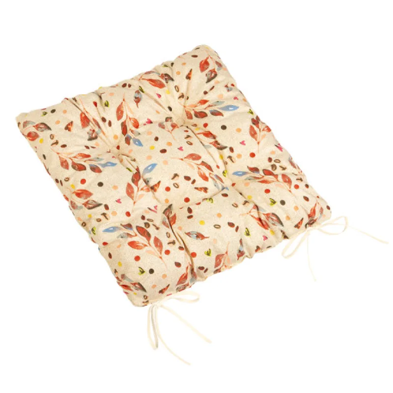 Bellatex Sedák BERTA prošívaný, Lísteček hnědý - 40x40 cm