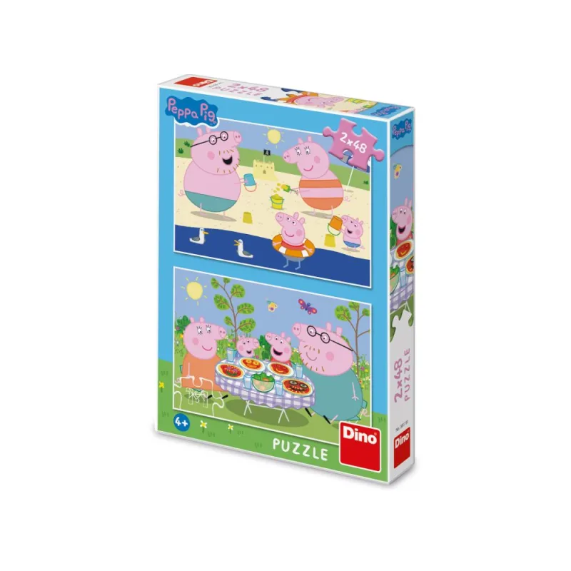 Dino PEPPA PIG: NA DOVOLENKE 2x48 Puzzle