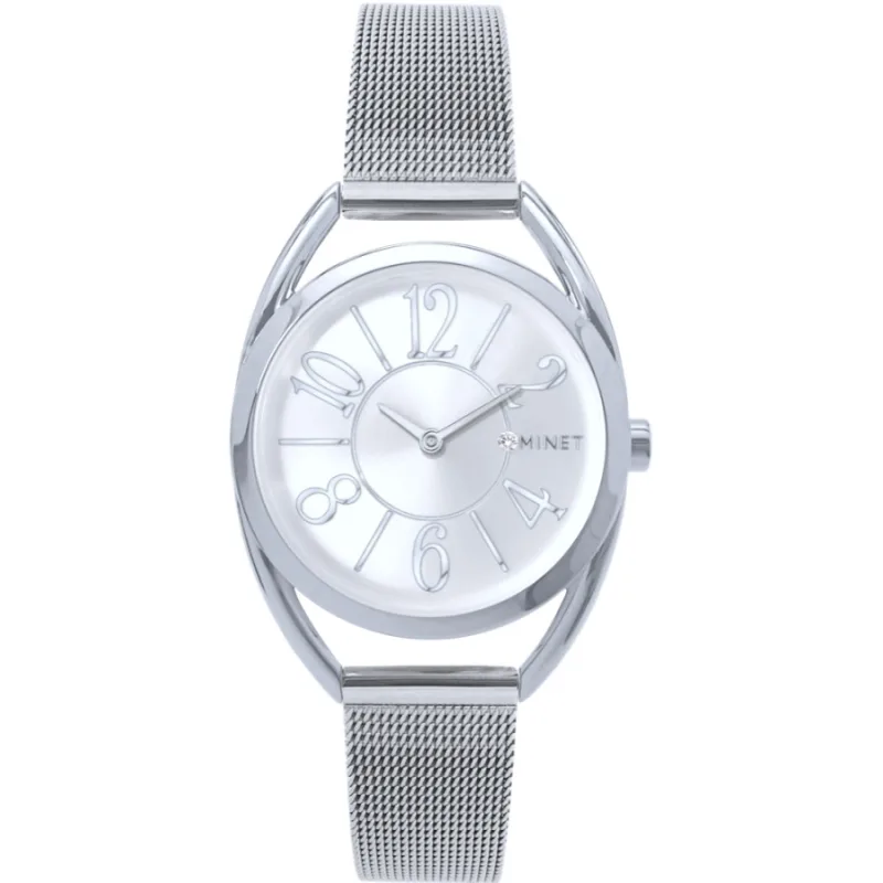 Strieborné dámske hodinky ICON SILVER s oceľovým remienkom MINET MWL5243