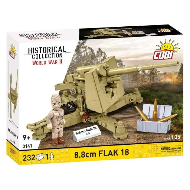 Cobi 3141 II WW 8,8 cm Flak 18, 1:35, 232 k, 1 f