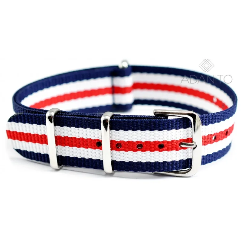 Nylonový Nato remienok na hodinky 111G.B/W/RDST.18