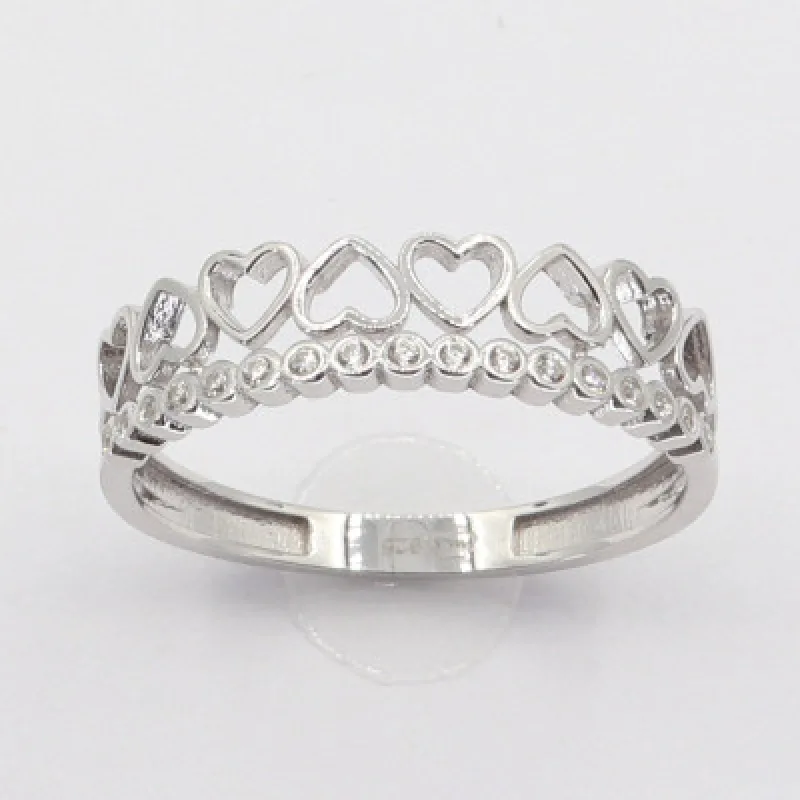 Zlatý prsteň so zirkónmi KA AZR2719W, 53, 1.60 g