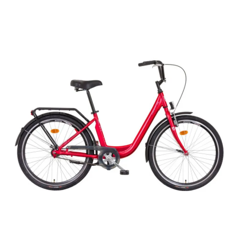LIBERTY Městské jízdní kolo VIA 1spd. 26" 2026 červené, Přední vidlice Pevná