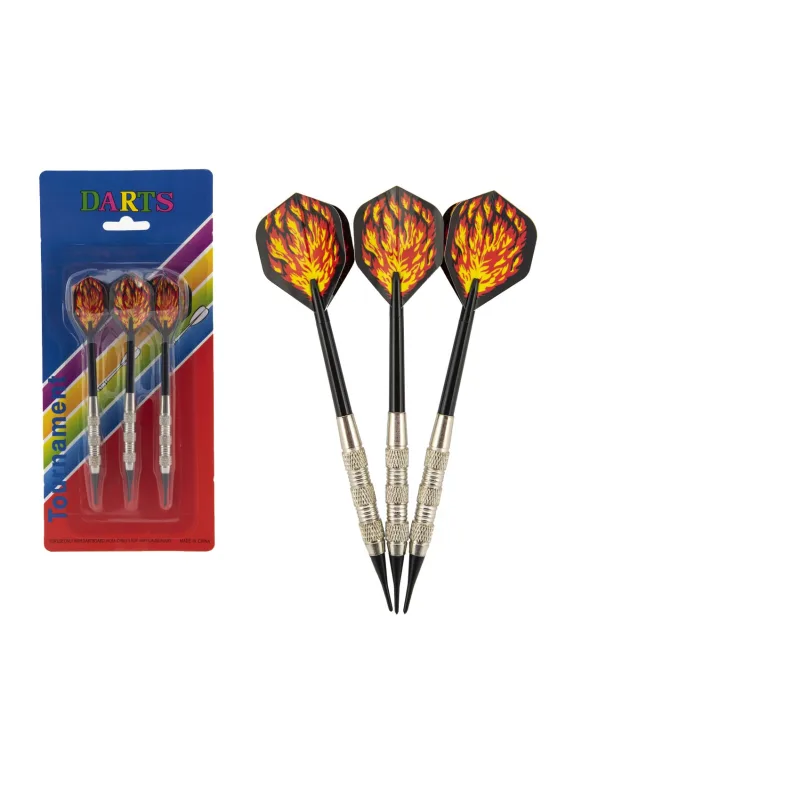Teddies Hádzacie šípky 3ks kov/plast 15cm s plameňom plastový hrot na karte 11x25cm