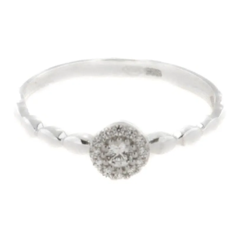 Zlatý prsteň s kameňom z bieleho zlata KA AZR2076W, 49, 1.30 g