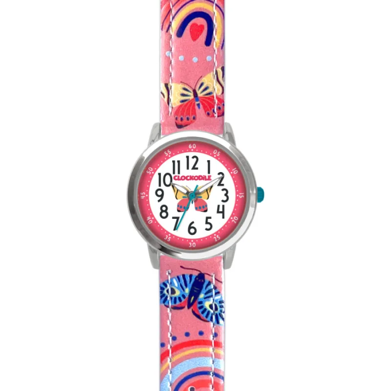 Ružové dievčenské hodinky BUTTERFLY CLOCKODILE CWG5180