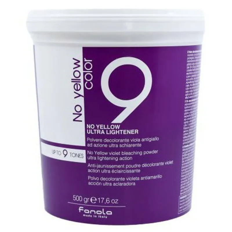 FANOLA No Yellow Ultra Lightener 500g - fialový zosvetľujúci prášok s anti-žltým účinkom