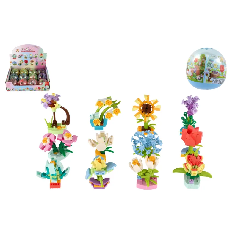 Teddies Stavebnica mini kvetina plast 6cm mix druhov v guli