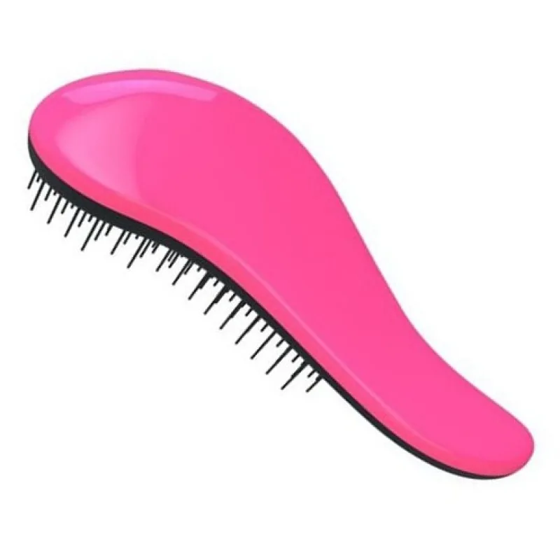 DTANGLER Rozčesávacia kefa na vlasy s rukoväťou - čierno ružová