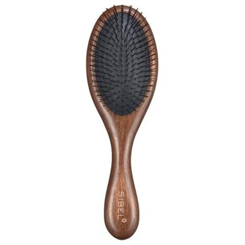 SIBEL Decopad S Oválna drevená kefa na vlasy s nylonovými štetinami 220x70mm
