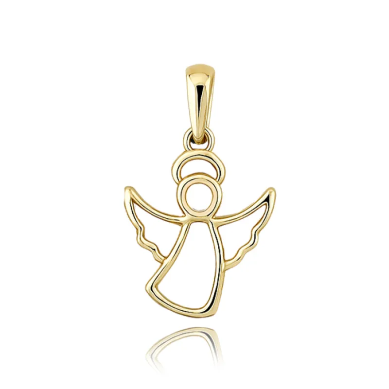 Elegantný zlatý prívesok anjel Au 585/1000 0,60g MINET JMG0274WGP00
