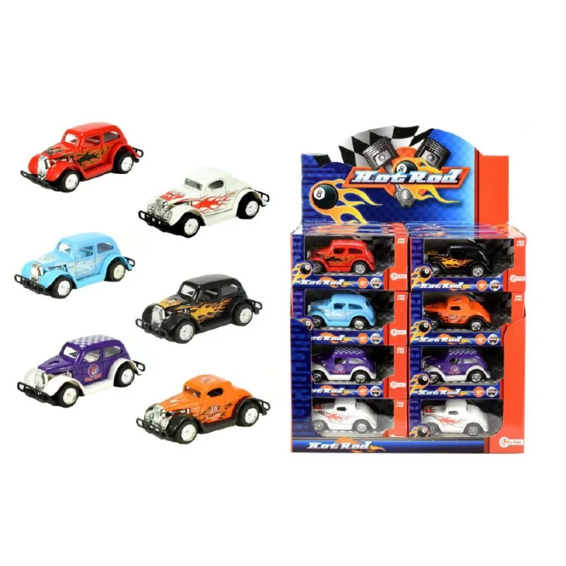 Teddies Auto kov 9 cm na spätné natiahnutie asst 6 farieb