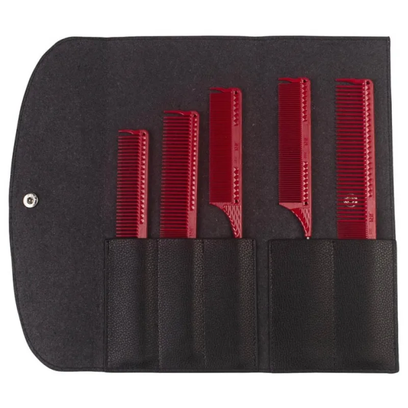 JRL Professional Barber Styling Comb Set - sada 5 barber hrebeňov v elegantnom púzdre