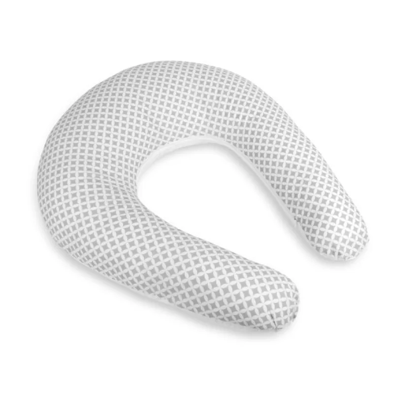 Bellatex Kojicí polštář s povlakem na zip - Kosočtverec šedá, bílá - po obvodu 180 cm