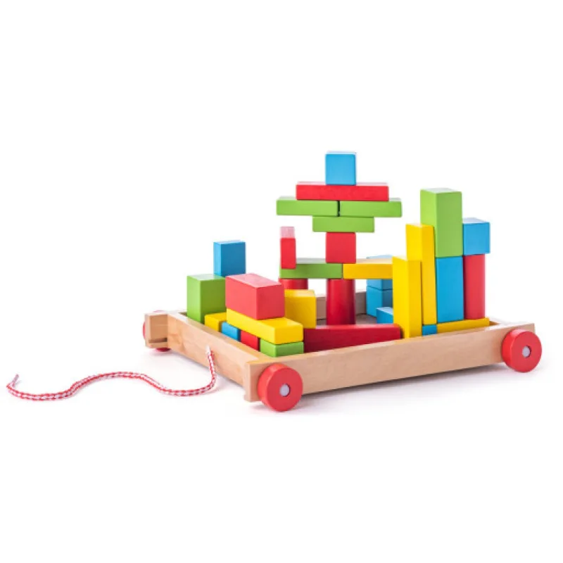 Woody Vozík s kostkami, 25,5x20x4cm, 34 ks