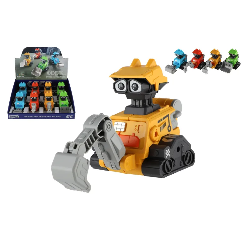 Teddies Robot vesmírny Stlač a choď plast 14cm na zotrvačník 4 druhy