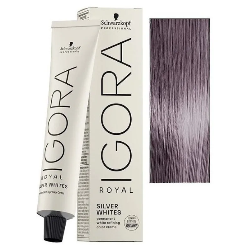 Schwarzkopf Igora Royal Silver Whites 60ml - farba pre strieborné a biele vlasy - Grey Lilac