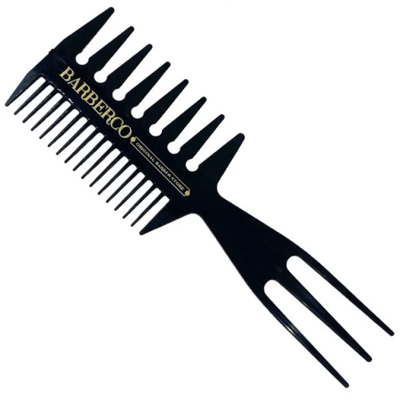 BARBER BARBERCO Three-Sided Comb Black - textúrovací trojstranný hrebeň na vlasy