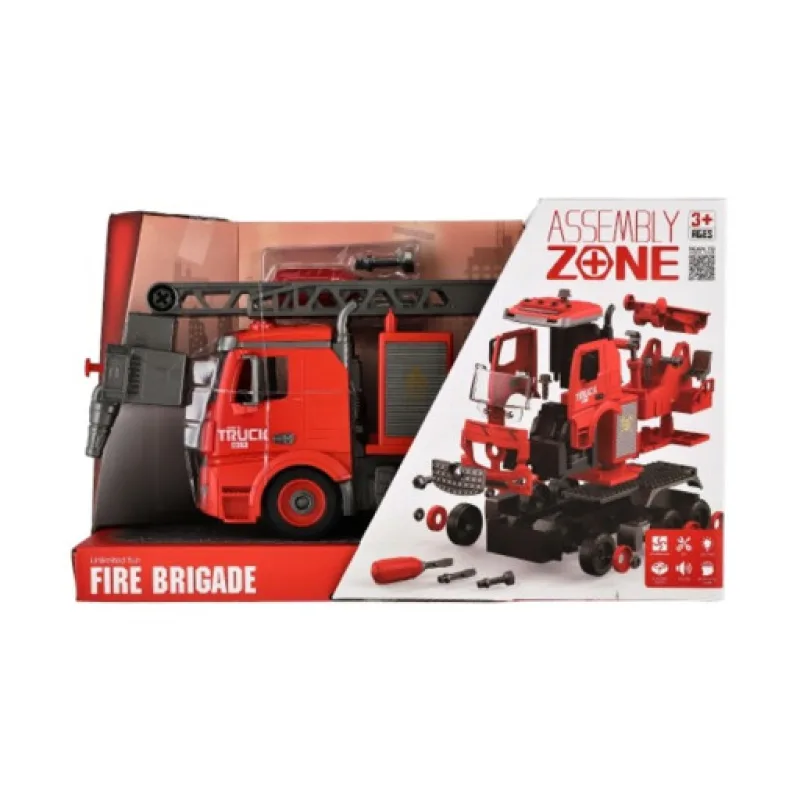 Hasičské auto šroubovací se světlem a zvukem, 36x22x13cm