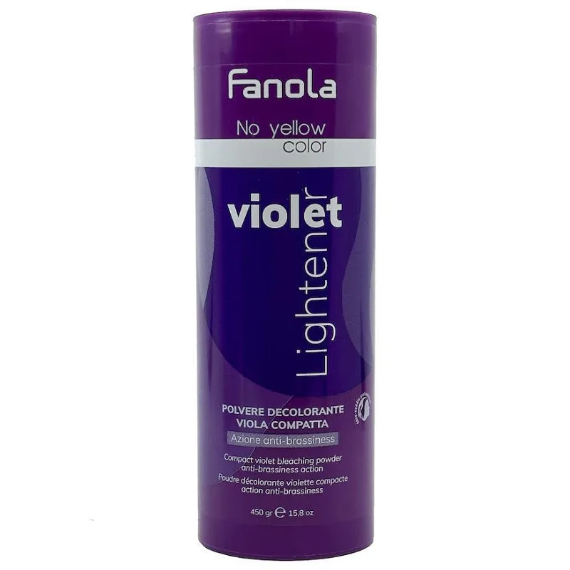 FANOLA No Yellow Violet Lightener 450g - fialový odfarbovací prášok s anti-žltým účinkom