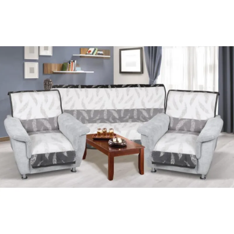 Bellatex Souprava Karmela PLUS 3+1+1 Peříčko - 1x 150x200+2x 65x150 cm