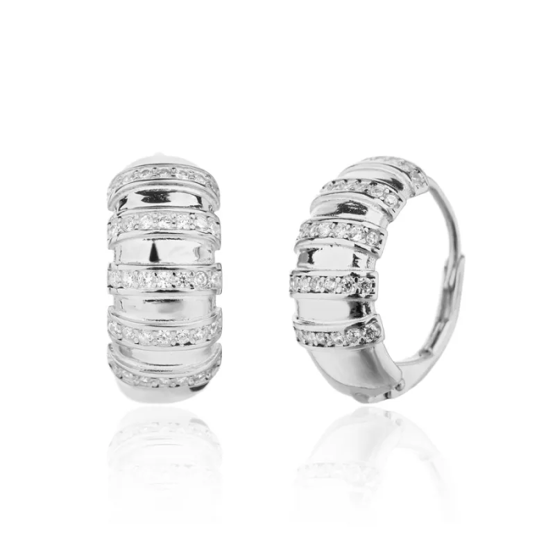 Strieborné náušnice so zirkónmi JVD SVLE3370XJ6BI00