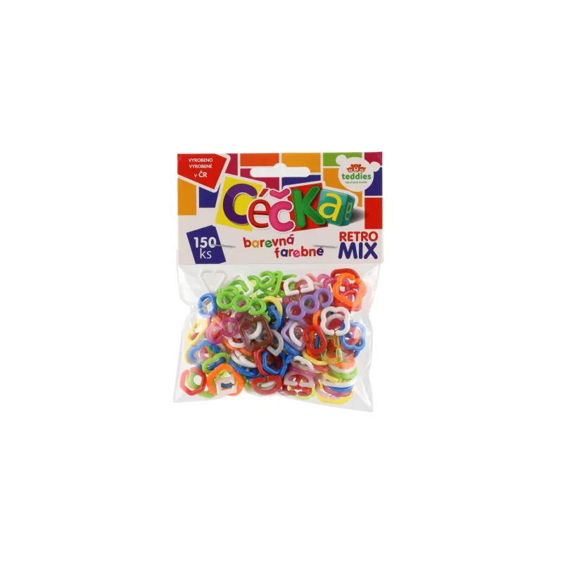 Teddies Céčka farebné 150 ks retro mix plast v sáčku