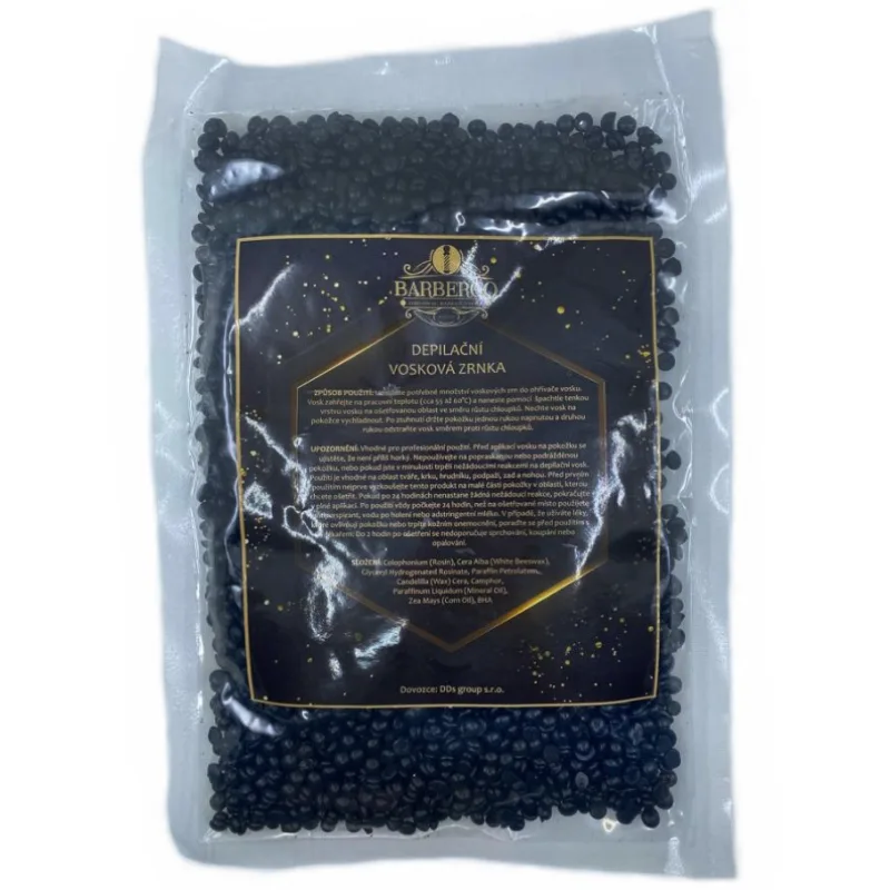 BARBER BARBERCO Hard Wax Beans Black 250g - depilační vosková zrnka - černá