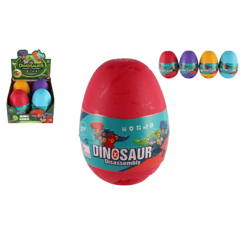 Teddies Dinosaurus skrutkovací vo vajci plast 15cm 4 druhy 4ks v boxe