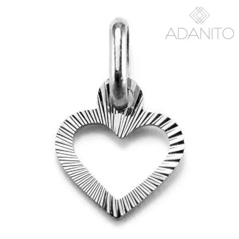 Zlatý prívesok srdiečko z bieleho zlata ADANITO BRP0144S, 0.28 g