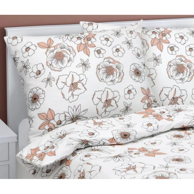 Bellatex Povlečení bavlněné Lososový květ - 140x200, 70x90 cm