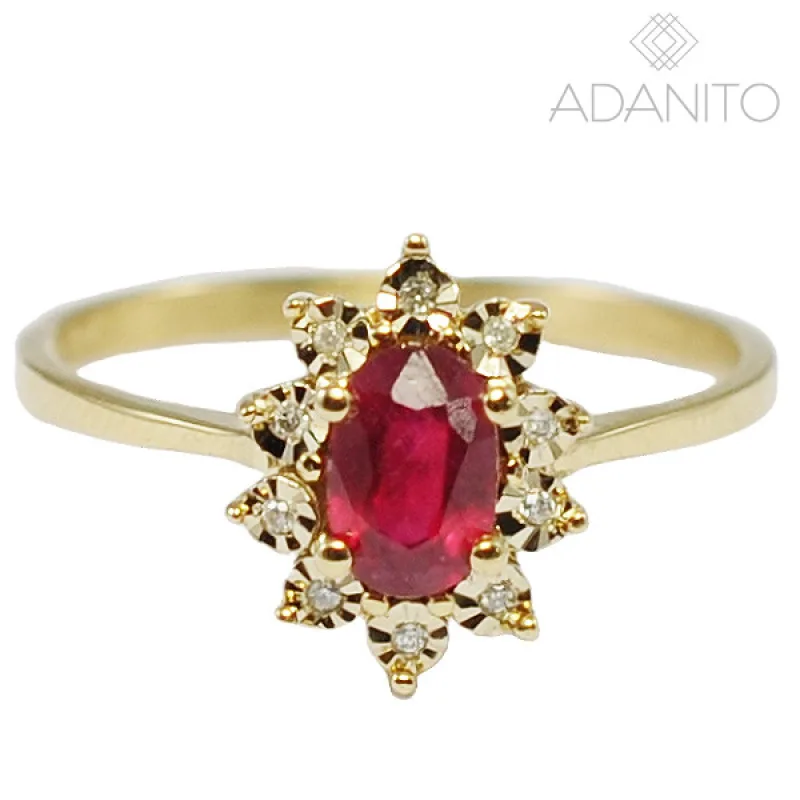 Zlatý briliantový prsteň s rubínom ADANITO ZSY330