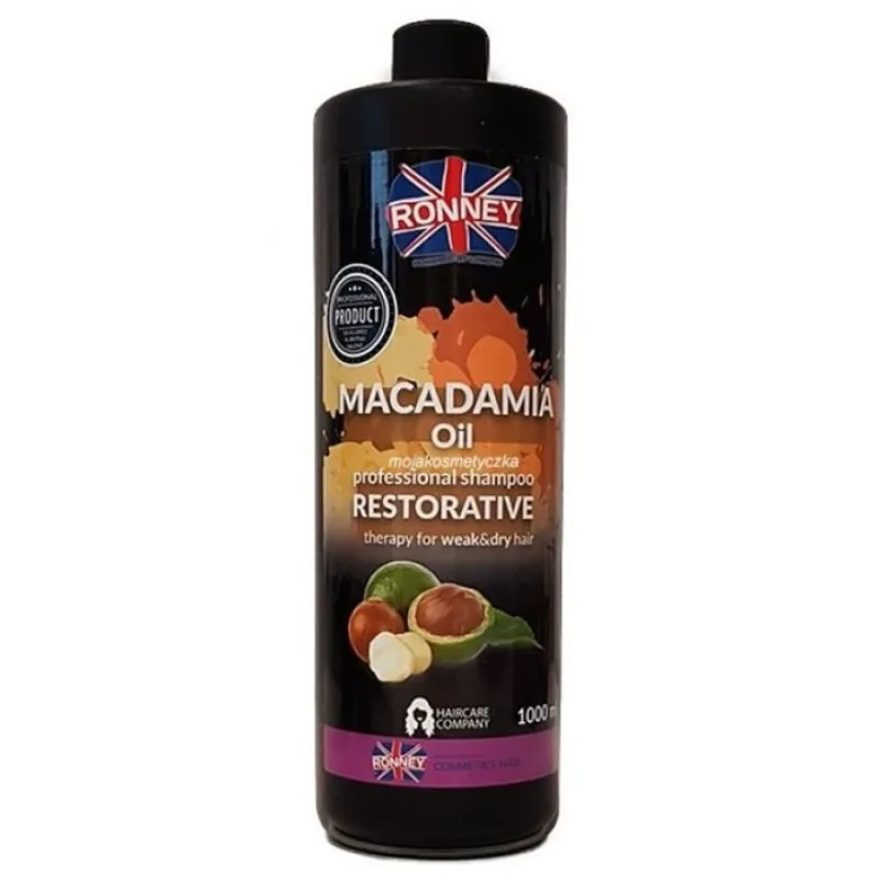 RONNEY Macadamia Oil Shampoo 1000ml - šampón pre slabé a suché vlasy