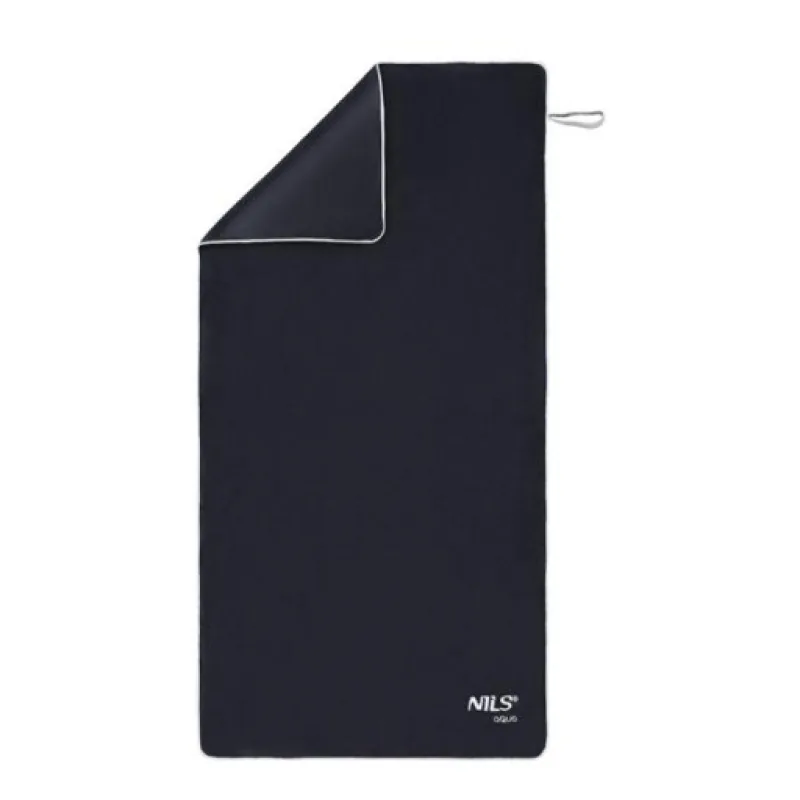 Nils Frotý ručník aqua, 160x80 cm, černý