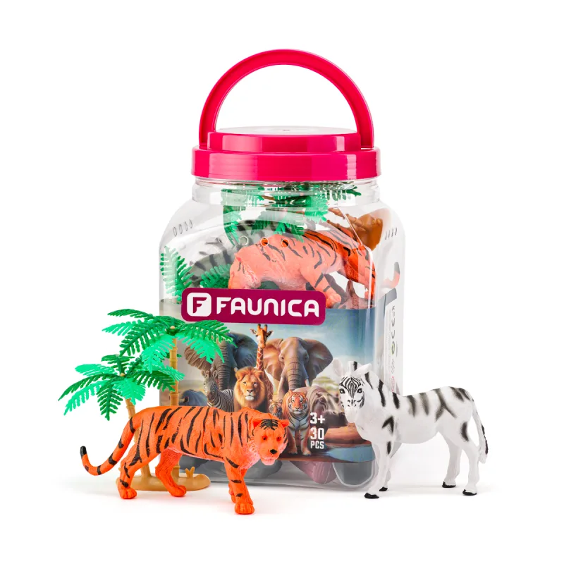 FAUNICA Zvieratká figúrky sada v MEGA tube - Safari
