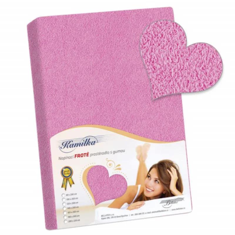 Bellatex Prostěradlo froté - růžová - 140x200 cm