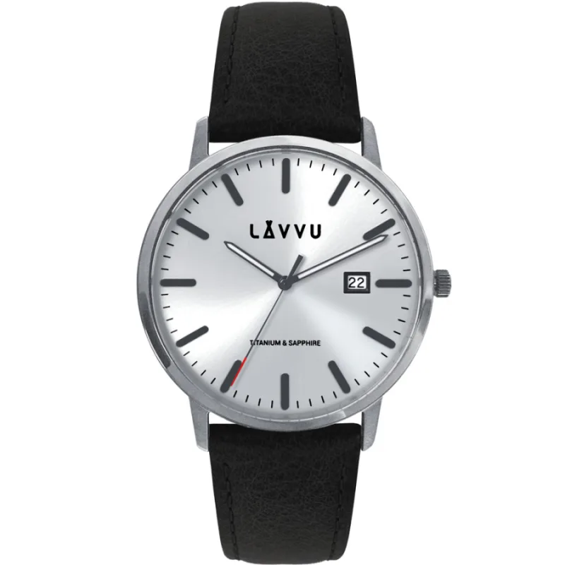 Strieborné pánske hodinky so zafírovým sklom Copenhagen Titanium Silver LAVVU LWM0260