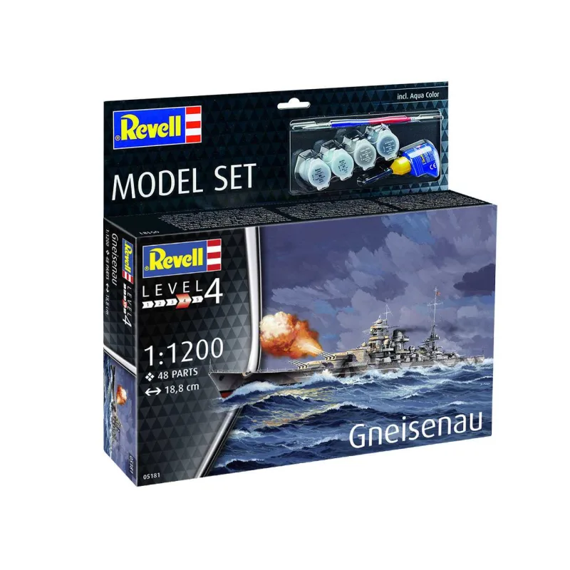 Revell ModelSet loď 65181 - Battleship Gneisenau (1:1200)