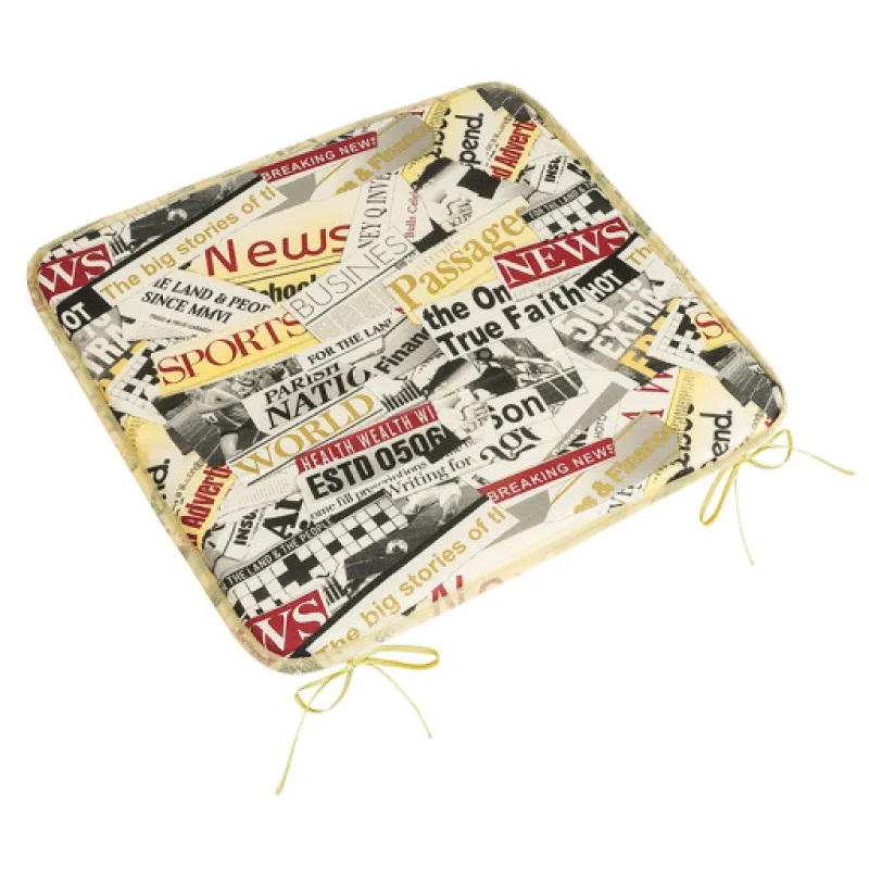 Bellatex Sedák Adéla hladký, Noviny červené - 40x40cm