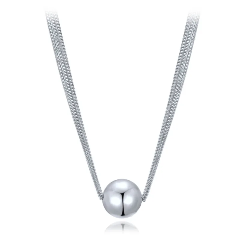 Elegantná strieborná neklazúra s tromi retiazkami a guľôčkou Ag 925/1000 10,65g MINET JMAS0302SN47