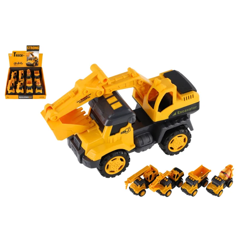 Teddies Auto stavební nákladní kov/plast 13cm na setrvačník 4 druhy