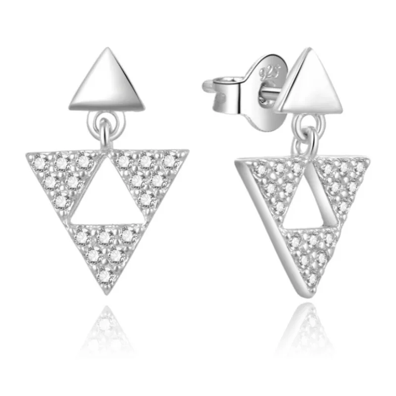 Strieborné náušnice so zirkónmi MOISS E0003002