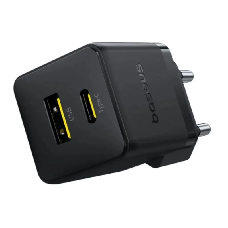 NONAME Baseus Rychlonabíječka do sítě Palm 30W 1xUSB-A 1xUSB-C PD QC 3.0 černá 6932172672478