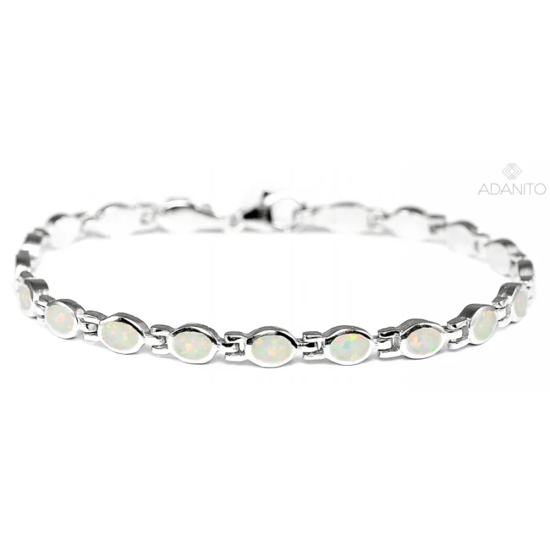Strieborný opálový náramok ADANITO EFB0000023, 19 cm cm, 10.45 g