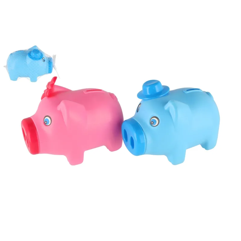 Teddies Pokladnička prasiatko plast 16x12cm 2 farby