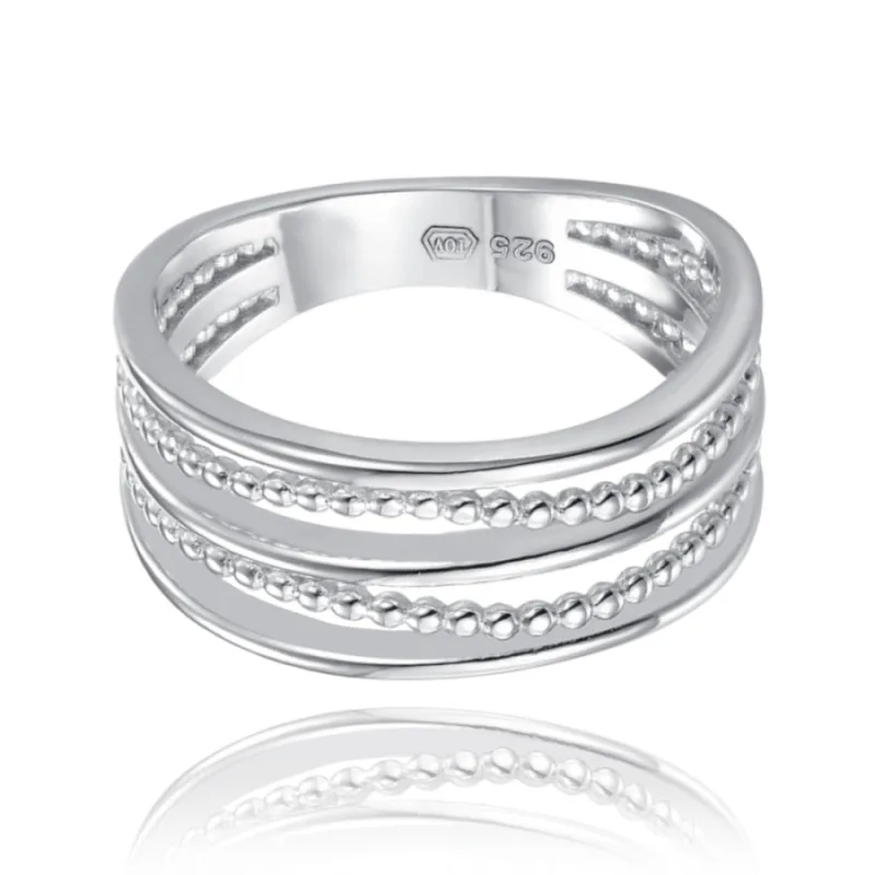 Moderný strieborný prsteň MINET JMAN0512SR, 60