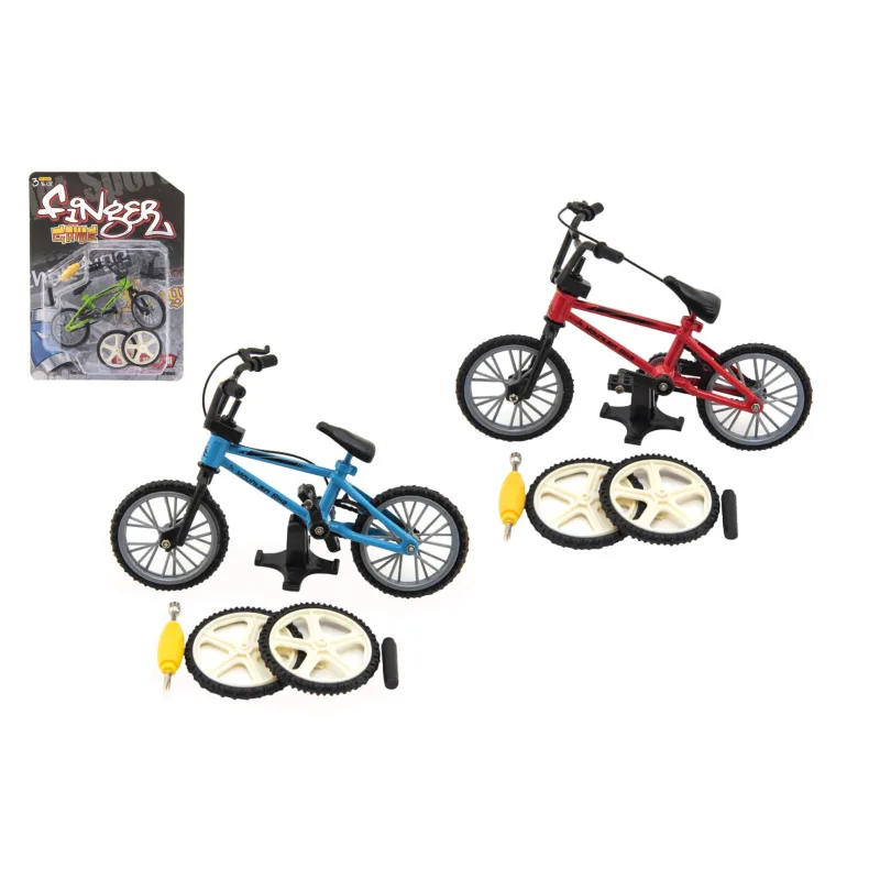 Teddies Bicykel prstový skrutkovací plast 10cm s doplnkami 3 farby na karte
