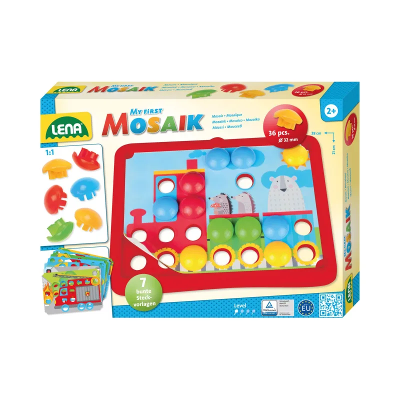 Lena Mozaika klobúčik doprava 3,2cm hladký 36ks + predlohy 7ks pre najmenších v krabici 33x24x4 24m+